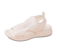 Sandali da donna alla moda per tutti i giorni, con punta aperta, materiale esterno in rete traspirante, comoda suola piatta, look estivo, per il tempo libero, le vacanze, gli appuntamenti