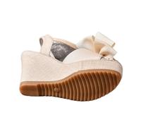 Sandali da donna alla moda, sandali da donna con tacco, eleganti con fiocco, suola spessa, con fibbie, impermeabili, casual, ortopedici, supporto Arch Romano, comodi sandali con zeppa, Colore: rosso