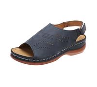 Sandali da donna aperti con cinturino posteriore, taglio laser, scarpe | Sandali da donna aperti con cinturino posteriore con design tagliato al laser per passeggiate estive casual che offrono una