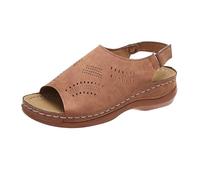 Sandali da donna aperti con cinturino posteriore, taglio laser, scarpe | Sandali da donna aperti con cinturino posteriore con design tagliato al laser per passeggiate estive casual che offrono una