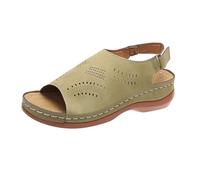 Sandali da donna aperti con cinturino posteriore, taglio laser, scarpe | Sandali da donna aperti con cinturino posteriore con design tagliato al laser per passeggiate estive casual che offrono una