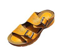 Sandali da donna casual comodi con zeppa 2026 Slide Comfy Dressy Open Toe Spring Buckle Beach Trendy Summer Wedding Ladies Work Office Donna Elegante Zeppa Sandali Sexy Sandali con zeppa Y2K, Giallo