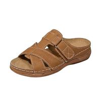 Sandali da donna casual con zeppa traforata retrò sandali aperti punta comoda per tutti i giorni estivi vacanze spiaggia calzature leggere, Marrone, 37 EU