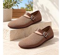 Sandali da donna casual slip-on in rete, estivi, alla moda, scarpe da ginnastica leggere, per l'uso quotidiano e per camminare, con cinturino regolabile con fibbia, marrone
