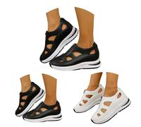 Sandali da donna chiusi sul davanti, scarpe ortopediche estive con cerniera, sandali con plateau e zeppa, comodi sandali da donna, larghezza H, sandali da donna per il tempo libero, sandali con zeppa