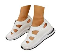 Sandali da donna chiusi sul davanti, scarpe ortopediche estive con cerniera, sandali con plateau e zeppa, comodi sandali da donna, larghezza H, sandali da donna per il tempo libero, sandali con zeppa