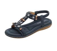 Sandali da donna comodi estivi aperti con punta aperta sandali leggeri scarpe aperte per il tempo libero scarpe da spiaggia ortopediche estive comode scarpe aperte casual, Blu marino, 37 EU