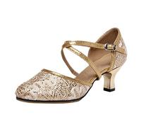 Sandali da donna comodi estivi con punta aperta, suola morbida, sandali leggeri, antiscivolo, eleganti, scarpe estive con plantare morbido, comode da spiaggia, gold, 39 EU