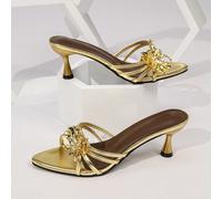 Sandali da donna con applicazioni a forma di gatto, con punta aperta e tacco basso, slip-on, comodi per casual, feste, matrimoni, estate, tacco a gattino CN35,CN36,CN37,CN38,CN39,CN40,CN41,CN42