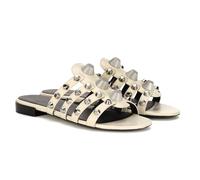 Sandali da Donna con Borchie alla Moda con Rivetti in Metallo da infilare Punta Rotonda e Aperta Cinturino Posteriore per L'Estate all'aperto in Spiaggia quotidiane,Beige,46 EU