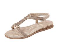 Sandali da donna con clip, in cristallo Jelly Beach Flip Flops Female Students Korean Fashion Wear Summer Flat Sandals, oro rosa, 40 EU