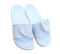 Sandali da donna con design a cuore 3D, pantofole piatte casual aperte in punta aperta, scarpe estive da indossare per interni ed esterni, blu cielo, 37 EU