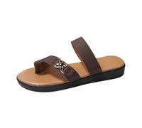 Sandali da donna con passanti per le dita, infradito da donna, leggere, antiscivolo, con decorazione in metallo, aperte sulla punta, traspiranti, pantofole estive morbide e confortevoli, per uso
