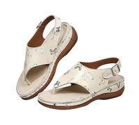 Sandali da donna con piattaforma infradito alla moda, motivo floreale, con stampa, per attività all'aria aperta, per escursioni, camminare, sandali con fibbie, cinghie alla caviglia, leggere e comode