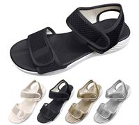 Sandali da donna con piedi larghi, comodi, per il tempo libero, da spiaggia, per anziani, estivi, traspiranti, antiscivolo, da trekking, con plantare morbido, suola morbida, scarpe per il tempo libero