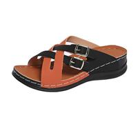 Sandali da donna con plateau, antiscivolo, da spiaggia, estivi, per attività all'aria aperta, per le vacanze, Colore: arancione., 40 EU