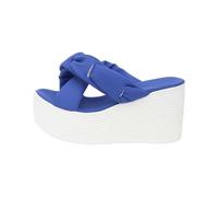 Sandali da donna con plateau, con zeppa, morbidi, eleganti e eleganti, per escursioni, mare, spiaggia, piscina, giardino, Heel Peep Open Slippers infradito, Blu, 40 EU