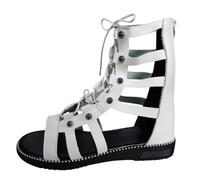 Sandali da donna con plateau e plateau, da donna, estivi, comodi, traspiranti, da spiaggia, sandali con cinghia, sandali da trekking, sandali con lacci, eleganti per il tempo libero, bianco, 37 EU
