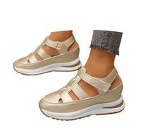 Sandali da donna con plateau traforato, tacco spesso e punta aperta, perfetti per un casual e un comfort ottimale durante la stagione estiva