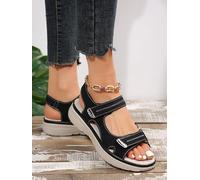Sandali da donna con punta aperta regolabile con gancio e cinturino ad anello, sandali casual da camminata atletica, scarpe comode in stile sportivo