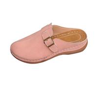 Sandali da donna con punta chiusa con zeppa, sandali casual estivi alla moda per vacanze in spiaggia slip on slides da donna morbide scarpe da passeggio calzature, rosa, 38 EU