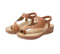 Sandali da donna con punta piatta, sandali con zeppa da donna, infradito leggere per esterni, ciabatte ortopediche per camminare, sandali con plateau con passante per la punta, comodi sandali aperti