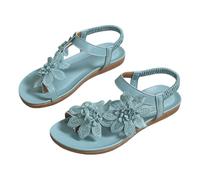 Sandali da donna con punta piatta, sandali floreali da donna, scarpe con cinturino elastico posteriore a punta aperta, sandali casual slip-on per passeggiate in giardino, giornate di picnic, gite