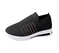 Sandali da donna con suola e rete volante da infilare, scarpe sportive alla moda con colore spaccato, scarpe da donna, mocassino, scarpe traspiranti, per il tempo libero, in memory foam, fitness