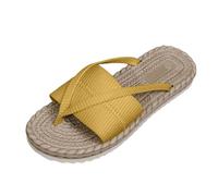 Sandali da donna con supporto dell'arco plantare, comode infradito per eleganti scarpe con zeppa estive, suola in gomma, comode scarpe estive, pantofole per piedi larghi, giallo., 41 EU