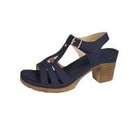 Sandali da donna con tacco a blocco, eleganti sandali estivi, comodi, per il tempo libero, con dita aperte, traspiranti, con effetto pelle, alla moda, Blu, 42 EU
