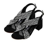 Sandali da donna con tacco a blocco, sandali eleganti da donna, sandali con cinturino attorcigliato, scarpe aperte sulla punta, ideali per eventi serali, serate di festa, appuntamenti e occasioni