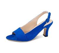 Sandali da donna con tacco a spillo, da donna, tacco piccolo, estivo, con punta aperta, in tinta unita, stile rock, sexy, da sera, con tacco alto, blu, 38 EU