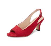 Sandali da donna con tacco a spillo, da donna, tacco piccolo, estivo, con punta aperta, in tinta unita, stile rock, sexy, da sera, con tacco alto, rosso, 41 EU