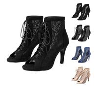 Sandali da donna con tacco a spillo e lacci, sandali sexy da donna, sandali alti alla caviglia, scarpe alla moda per feste da ballo, eventi in discoteca, occasioni formali e uscite serali, Grigio