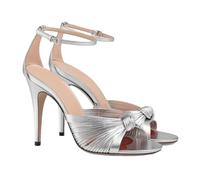 Sandali da donna con tacco a spillo una parola cintura punta rotonda cinturino alla caviglia fibbia moda partito PU sandali, A B2, 40.5 EU