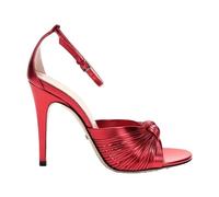 Sandali da donna con tacco a spillo una parola cintura punta rotonda cinturino alla caviglia fibbia moda partito PU sandali, A B3, 38 EU