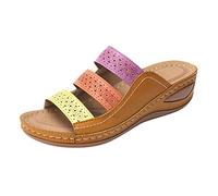 Sandali da donna con tacco altissimo e plateau, estivi, con zeppa, antiscivolo, per attività all'aperto, alla moda, per il tempo libero, giallo., 40 EU