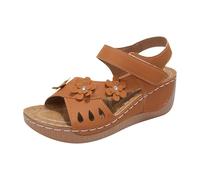Sandali Da Donna Con Tacco Basso, Traforati E Con Plateau, Con Motivi Floreali - Ciabatte Comode Donna Riposanti Estive Per Casa Inblu Aperte Lavoro Pantofole Particolari Estate Slippers