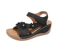 Sandali Da Donna Con Tacco Basso, Traforati E Con Plateau, Con Motivi Floreali - Ciabatte Comode Donna Riposanti Estive Per Casa Inblu Aperte Lavoro Pantofole Particolari Estate Slippers