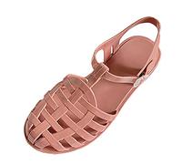 Sandali da donna con tacco chiuso, sandali Jelly, con cristalli, trasparenti, da spiaggia, leggeri, da spiaggia, in plastica, scarpe da nuoto per il tempo libero, sandali estivi, Colore: rosa., 38 EU