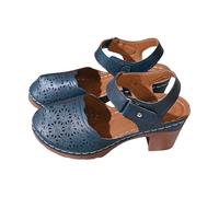 Sandali da donna con tacco, con tacco a blocco, chiusi, traspiranti, estivi, eleganti e confortevoli, scarpe estive, scarpe da ballo vintage