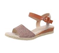 Sandali da donna con tacco inclinato con fibbia a bocca di pesce usura esterna spiaggia fondo spesso punta aperta sandali con orecchie di gatto, Marrone, 7.5 UK 3X-Narrow