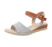 Sandali da donna con tacco inclinato con fibbia a bocca di pesce usura esterna spiaggia fondo spesso punta aperta sandali con orecchie di gatto, Grigio, 6 UK 3X-Narrow
