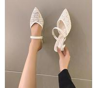 Sandali da donna con tacco medio e tacco alto, punta chiusa, stile fiabesco alla moda, indossabili in due modi, regali di Natale e Capodanno 2024 CN35,CN36,CN37,CN38,CN39,CN40,CN41,CN42,CN43