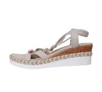 Sandali da donna con tacco obliquo di grandi dimensioni, cinturino con fibbia, strass incorporati, capispalla, sandali romani casual, bianco, 43 EU