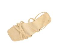 Sandali Da Donna Con Tacco Quadrato, Plateau E Cinturini Incrociati - Ciabatte Comode Donna Riposanti Estive Per Casa Particolari Lavabili Pantofole Polyester Scarpe Basse Camminare Estate Sandalo