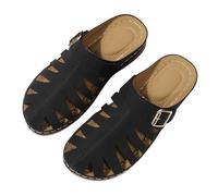 Sandali da donna con zeppa da donna, sandali con tacco a zeppa 2026 alla moda estiva romana da spiaggia pantofole casual da esterno antiscivolo antiscivolo lavabili scarpe traspiranti, Nero , 40 EU