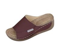 Sandali da donna con zeppa e plateau, ortopedici, larghi, con supporto per arco plantare, con cuscinetto per fascite plantare, pantofole morbide per vacanze estive e spiaggia, scarpe da passeggio da