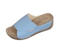 Sandali da donna con zeppa e plateau, ortopedici, larghi, con supporto per arco plantare, con cuscinetto per fascite plantare, pantofole morbide per vacanze estive e spiaggia, scarpe da passeggio da