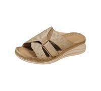 Sandali da donna con zeppa e plateau, punta aperta, sandali ortopedici, scarpe ortopediche, per matrimoni, balli di fine anno, scarpe da sposa, pantofole con supporto per arco plantare, stile casual